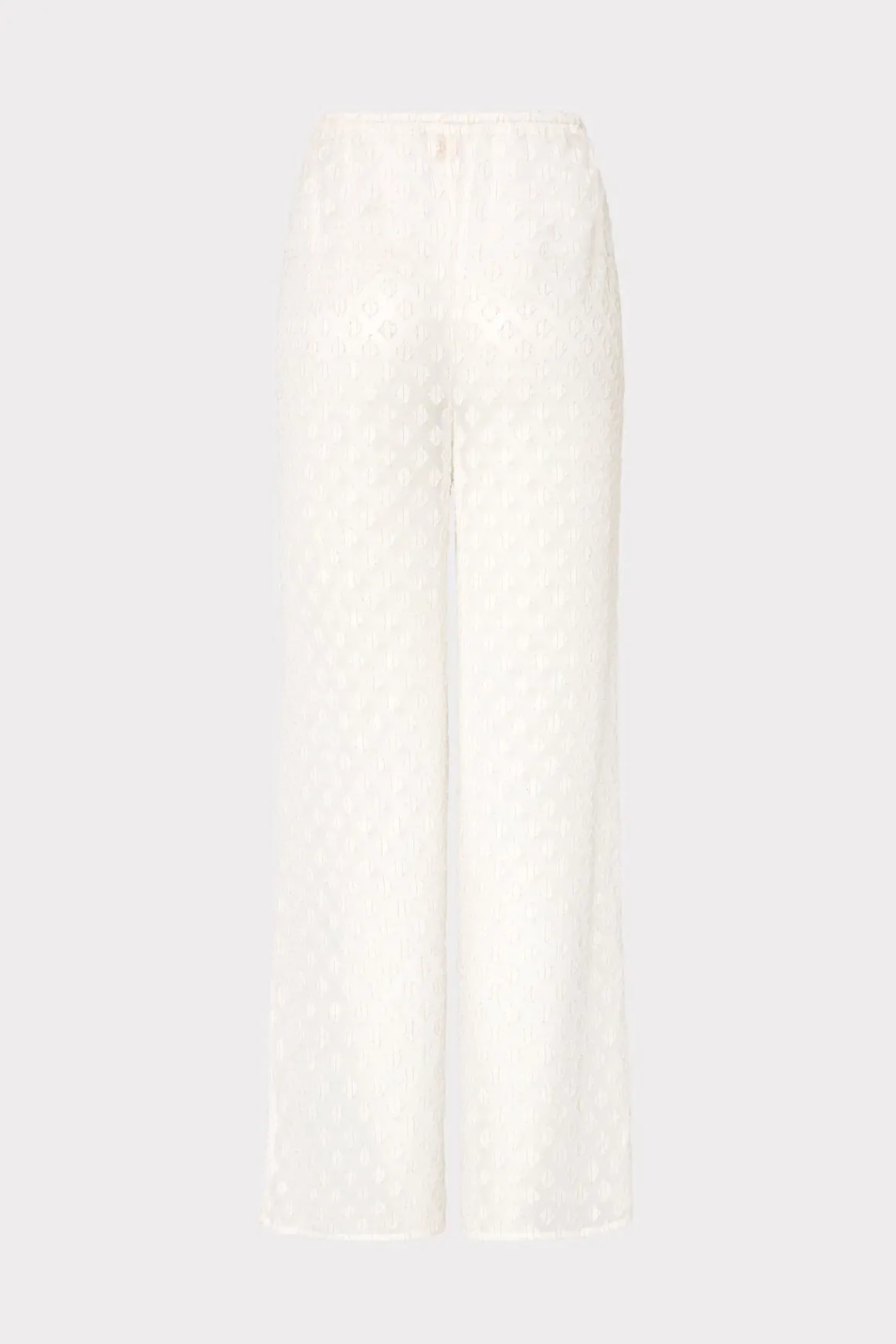 MILLY Cover-Ups-Diamond Jacquard Coverup Pants White/Gold