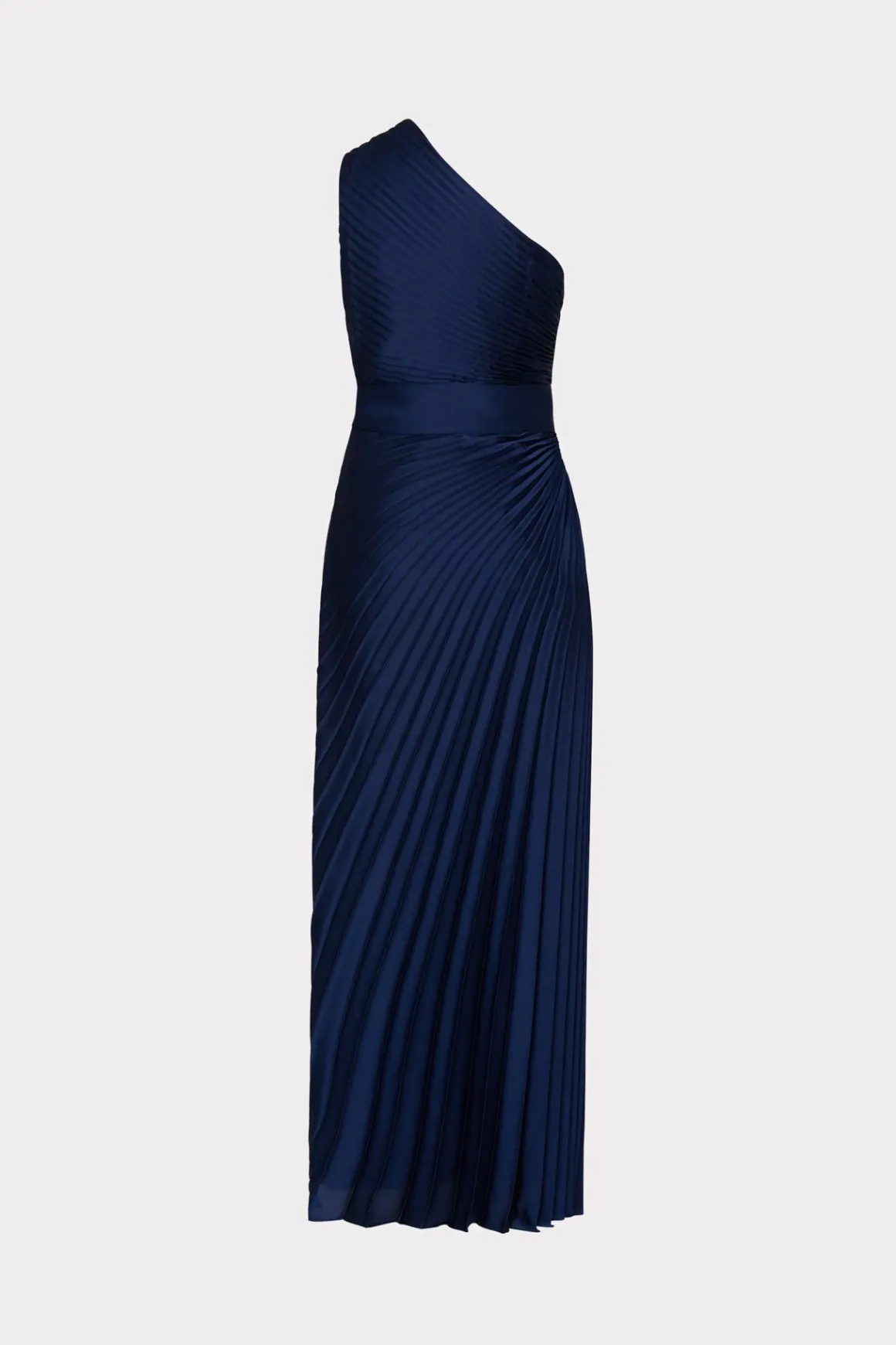 MILLY Maxi Dresses-Estelle Satin Dress Navy
