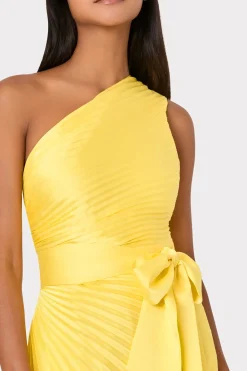 MILLY Maxi Dresses-Estelle Satin Dress Yellow