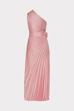 MILLY Pink Dresses-Estelle Satin Dress Rose Gold