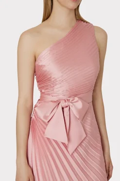 MILLY Maxi Dresses-Estelle Satin Dress Rose Gold