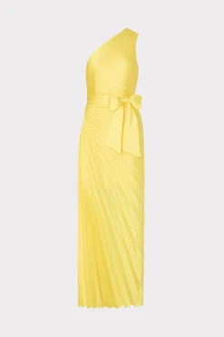 MILLY Guest Of Dresses-Estelle Satin Dress Yellow