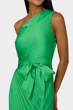 MILLY Maxi Dresses-Estelle Satin Dress Green
