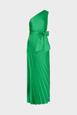 MILLY Evening Gowns-Estelle Satin Dress Green