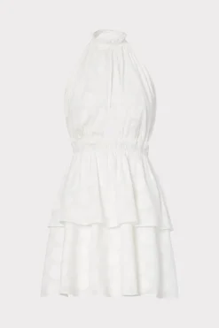 MILLY White Dresses-Evelia Reina Graphic Dot Clipping Dress White