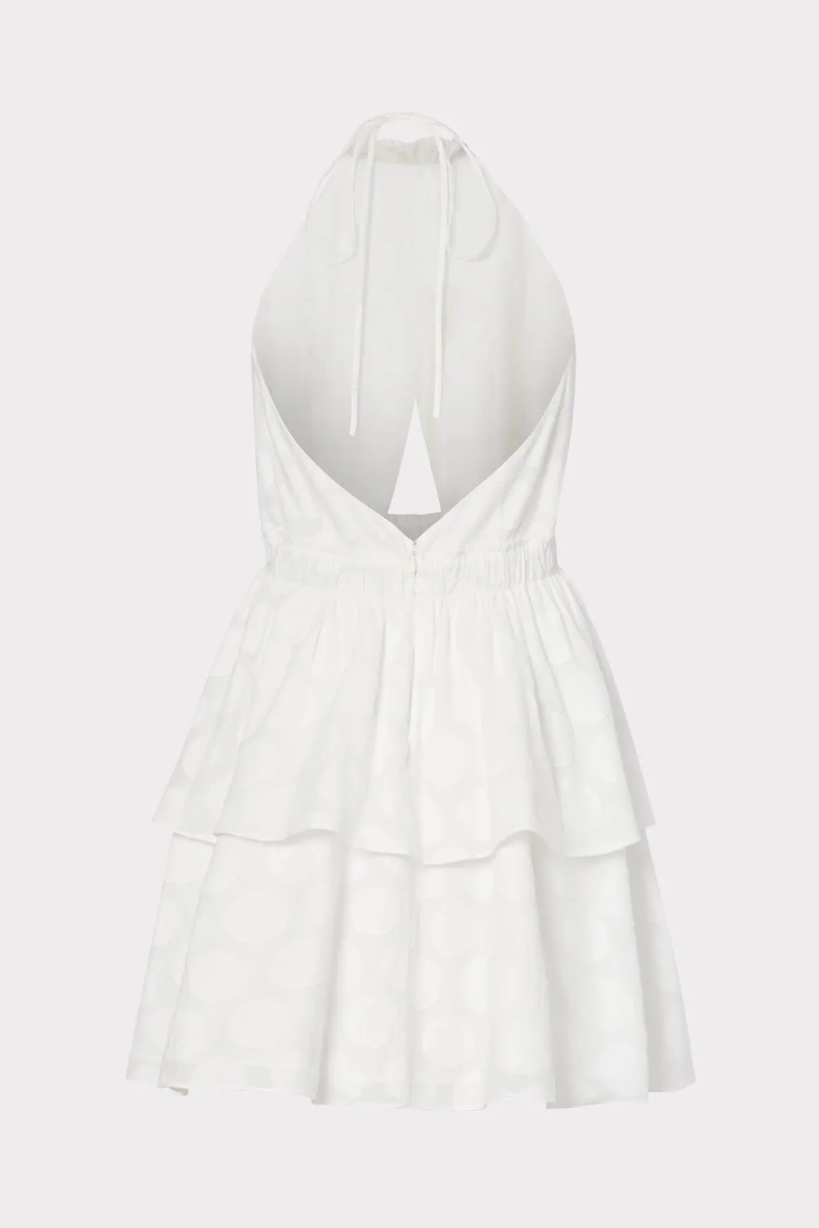 MILLY Day Dresses-Evelia Reina Graphic Dot Clipping Dress White