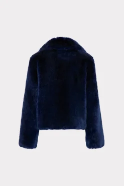 MILLY Coats & Jackets-Faye Faux Fur Coat Navy