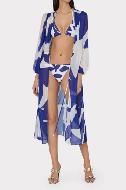 MILLY Cover-Ups-Fiona Grand Foliage Cover-Up Navy/White