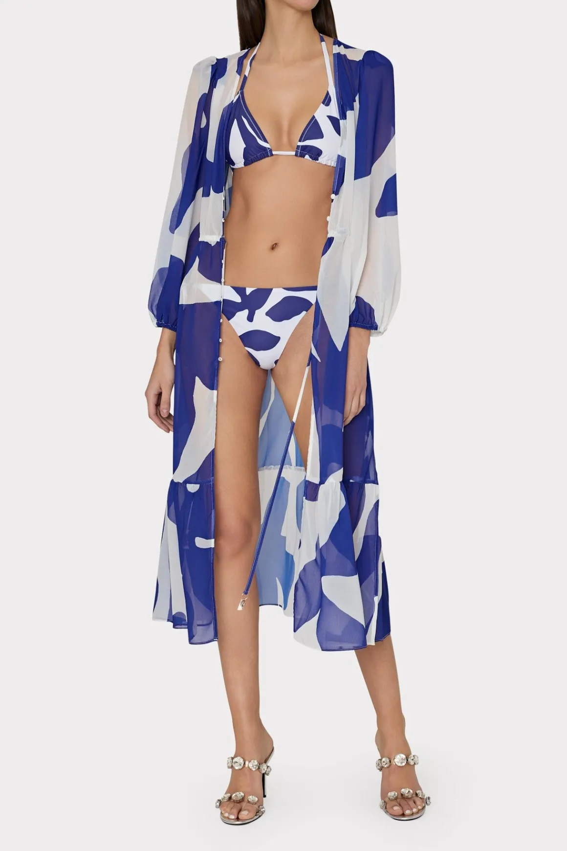 MILLY Cover-Ups-Fiona Grand Foliage Cover-Up Navy/White