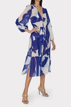 MILLY Cover-Ups-Fiona Grand Foliage Cover-Up Navy/White