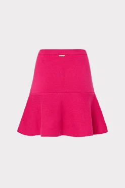 MILLY Skirts-Flare Knit Skirt Fuchsia