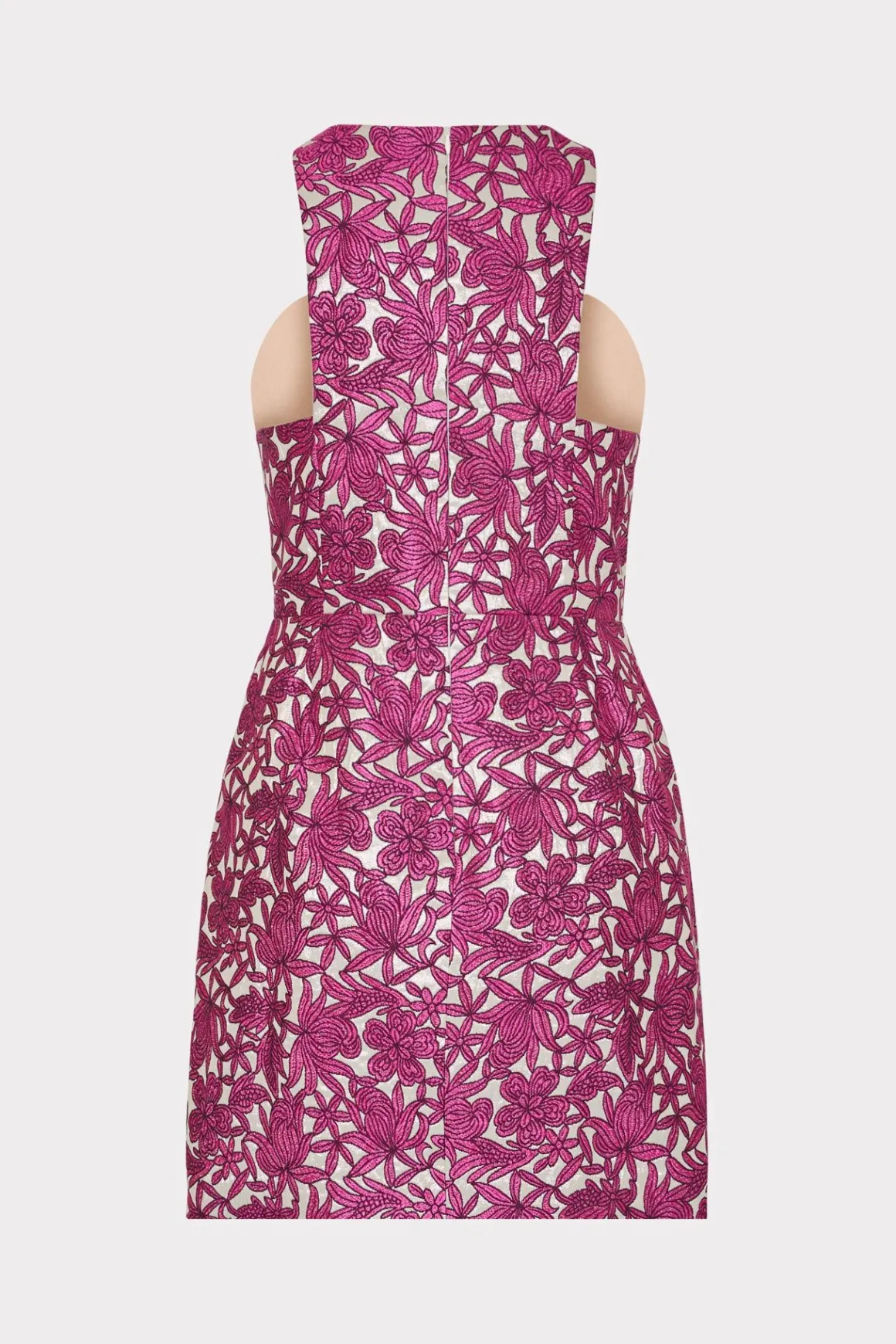 MILLY Mini Dresses-Floral Jacquard Mini Dress Pink