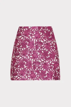 MILLY Jumpsuits & Rompers-Floral Jacquard Skirt Pink