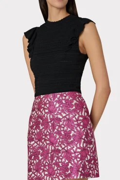MILLY Jumpsuits & Rompers-Floral Jacquard Skirt Pink