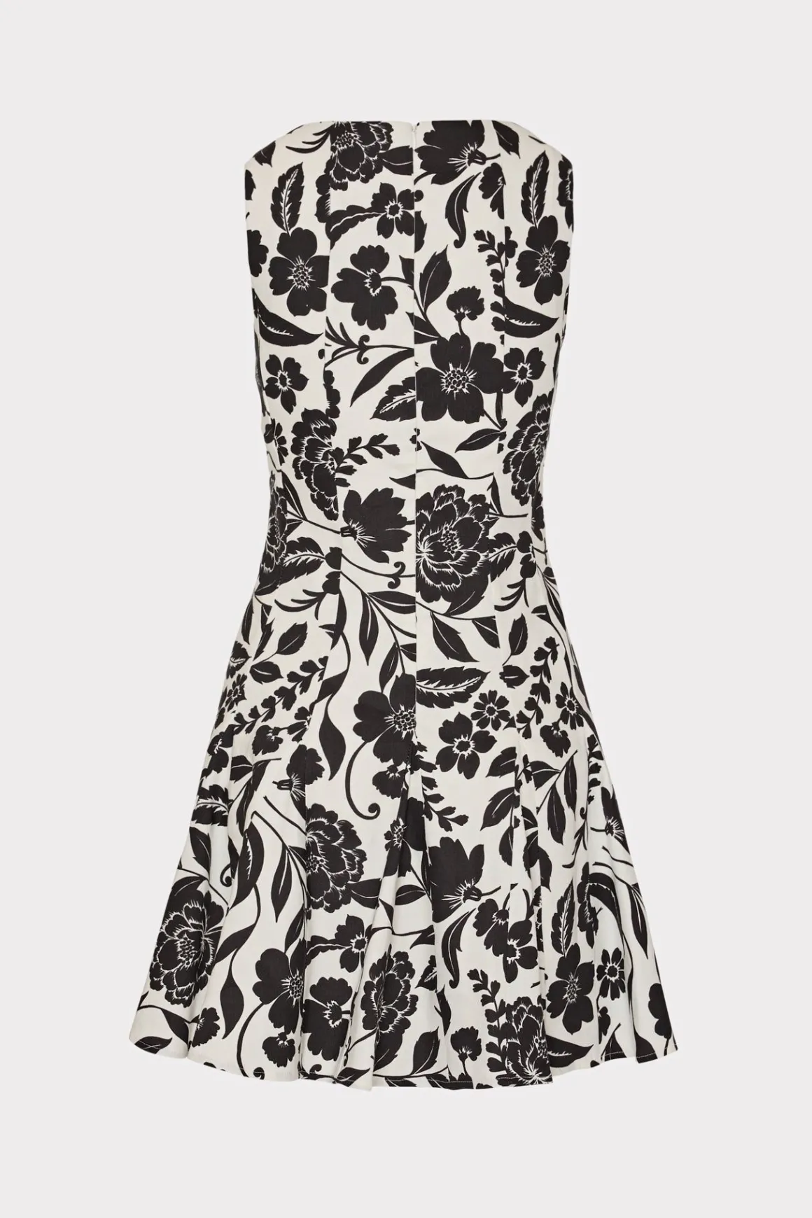MILLY Day Dresses-Flowers Of Spain Linen Mini Dress Black/White