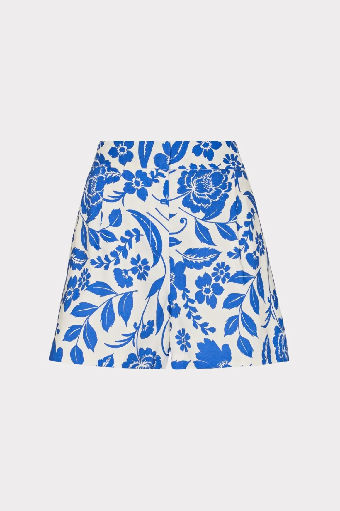 MILLY Shorts-Flowers Of Spain Linen Shorts Blue/White