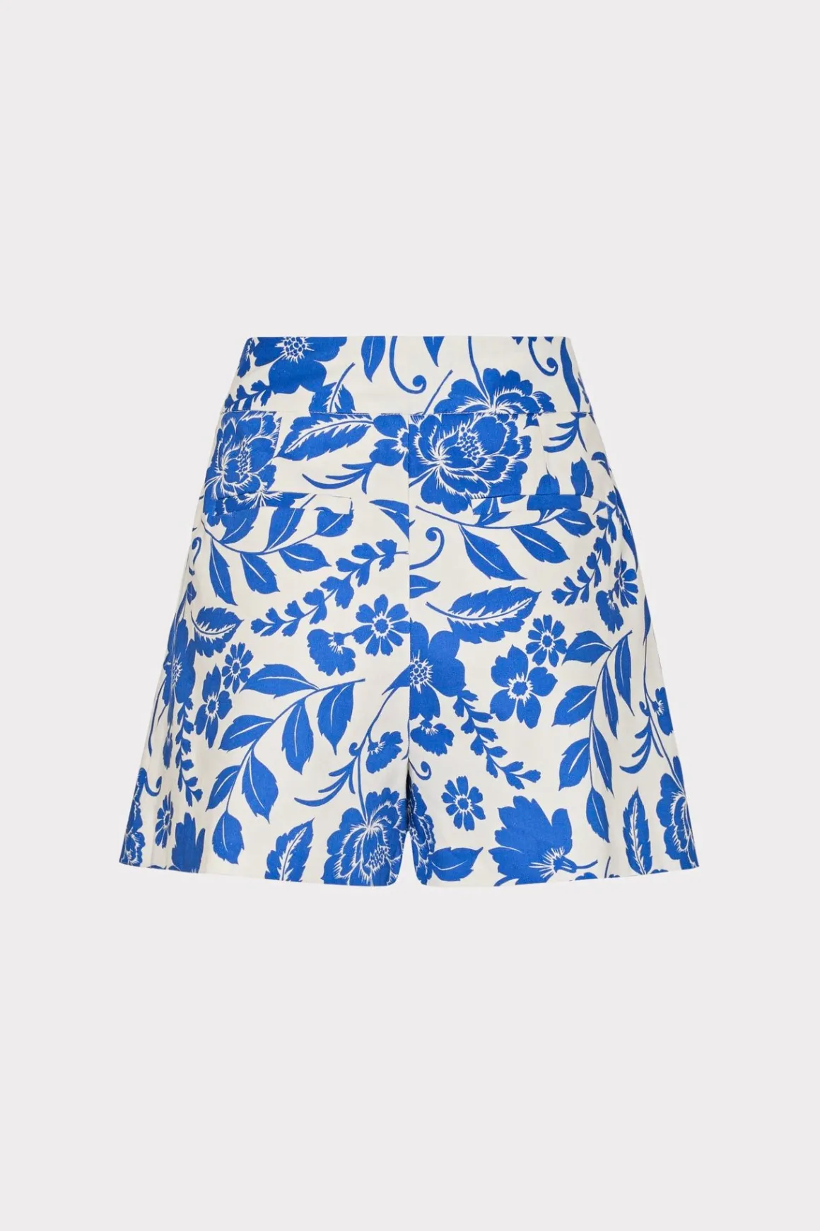 MILLY Shorts-Flowers Of Spain Linen Shorts Blue/White