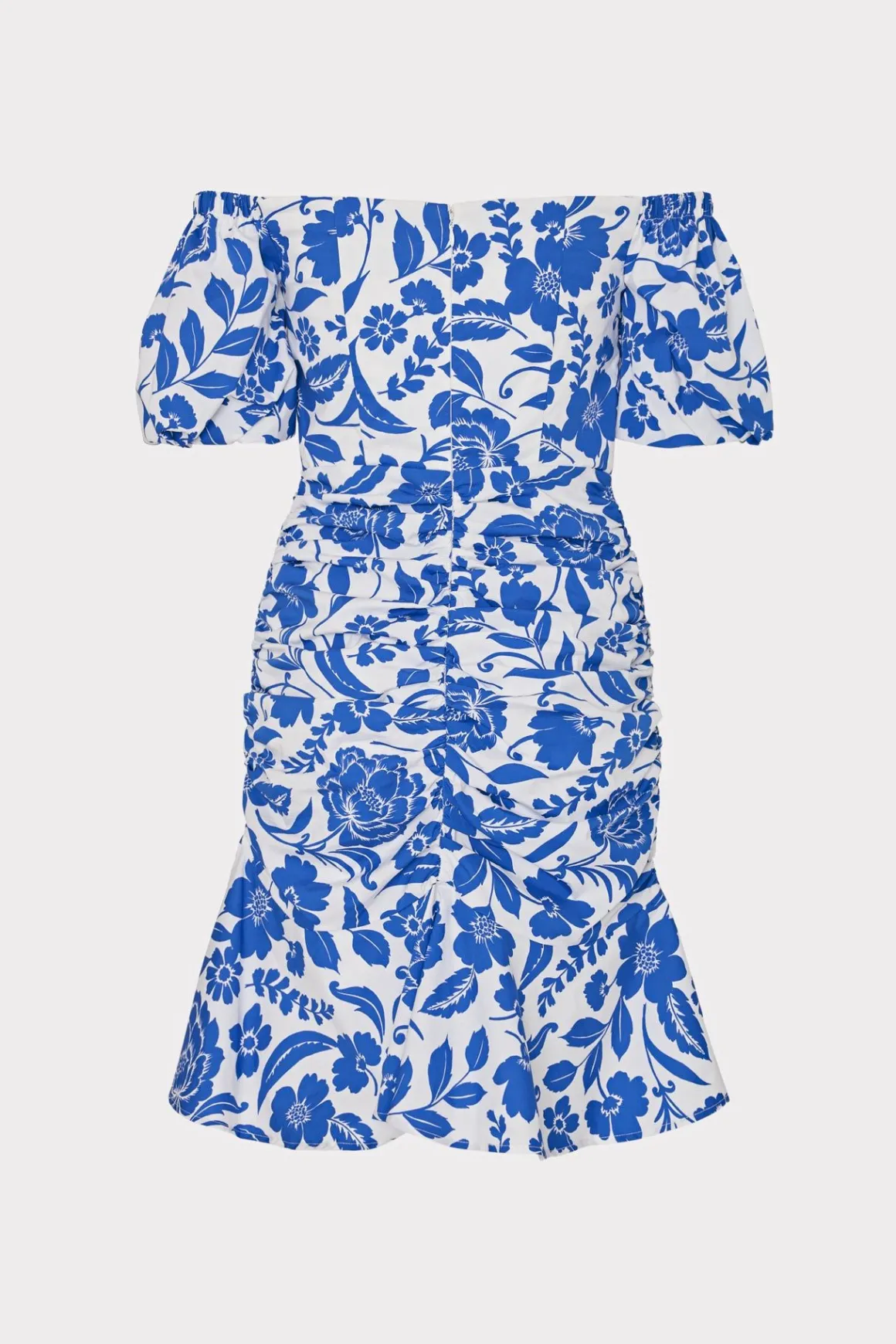 MILLY Jumpsuits & Rompers-Flowers Of Spain Off The Shoulder Dress Blue/White