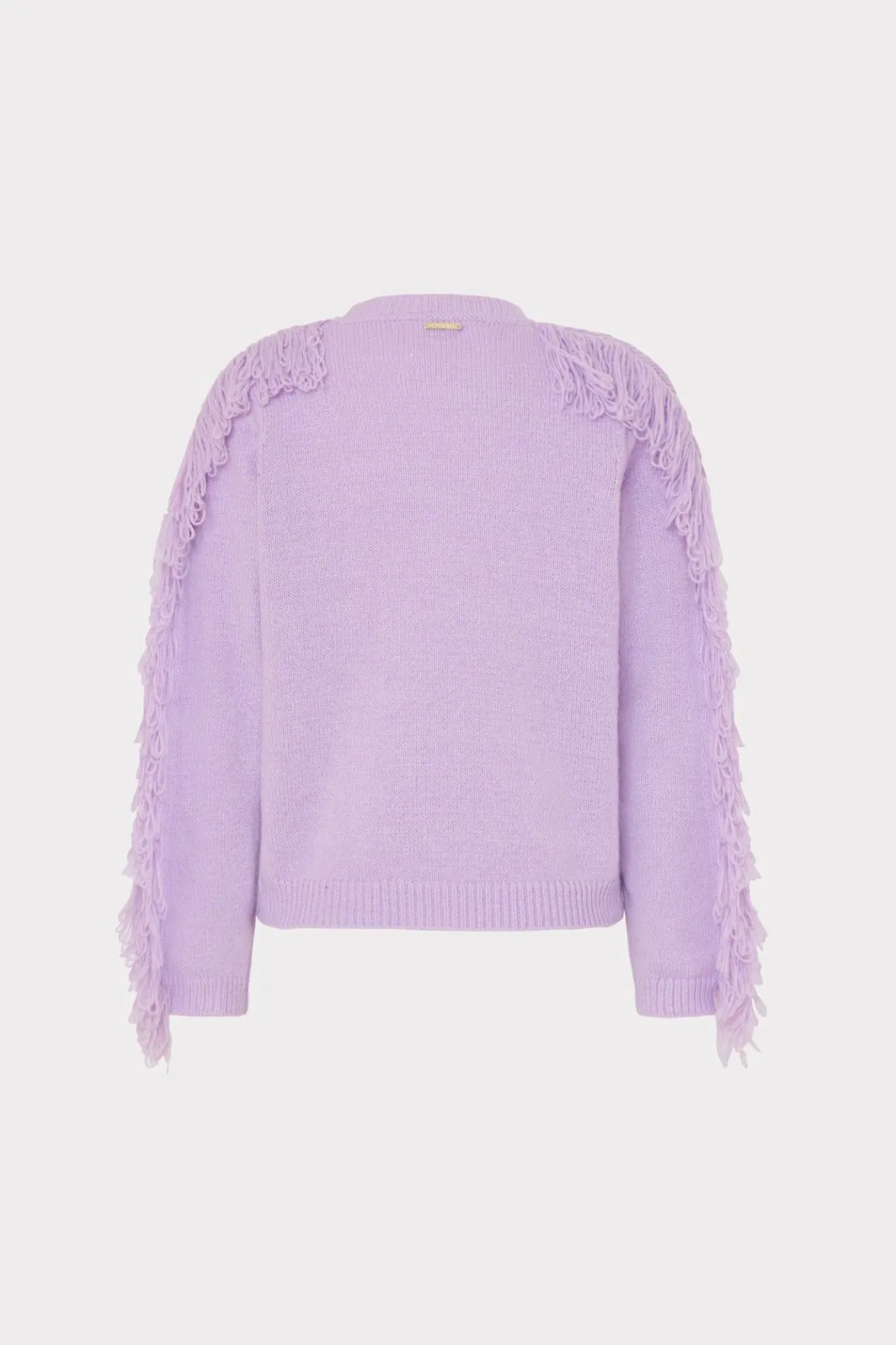 MILLY Sweaters & Knits-Fringe Sleeve Crewneck Sweater Lilac
