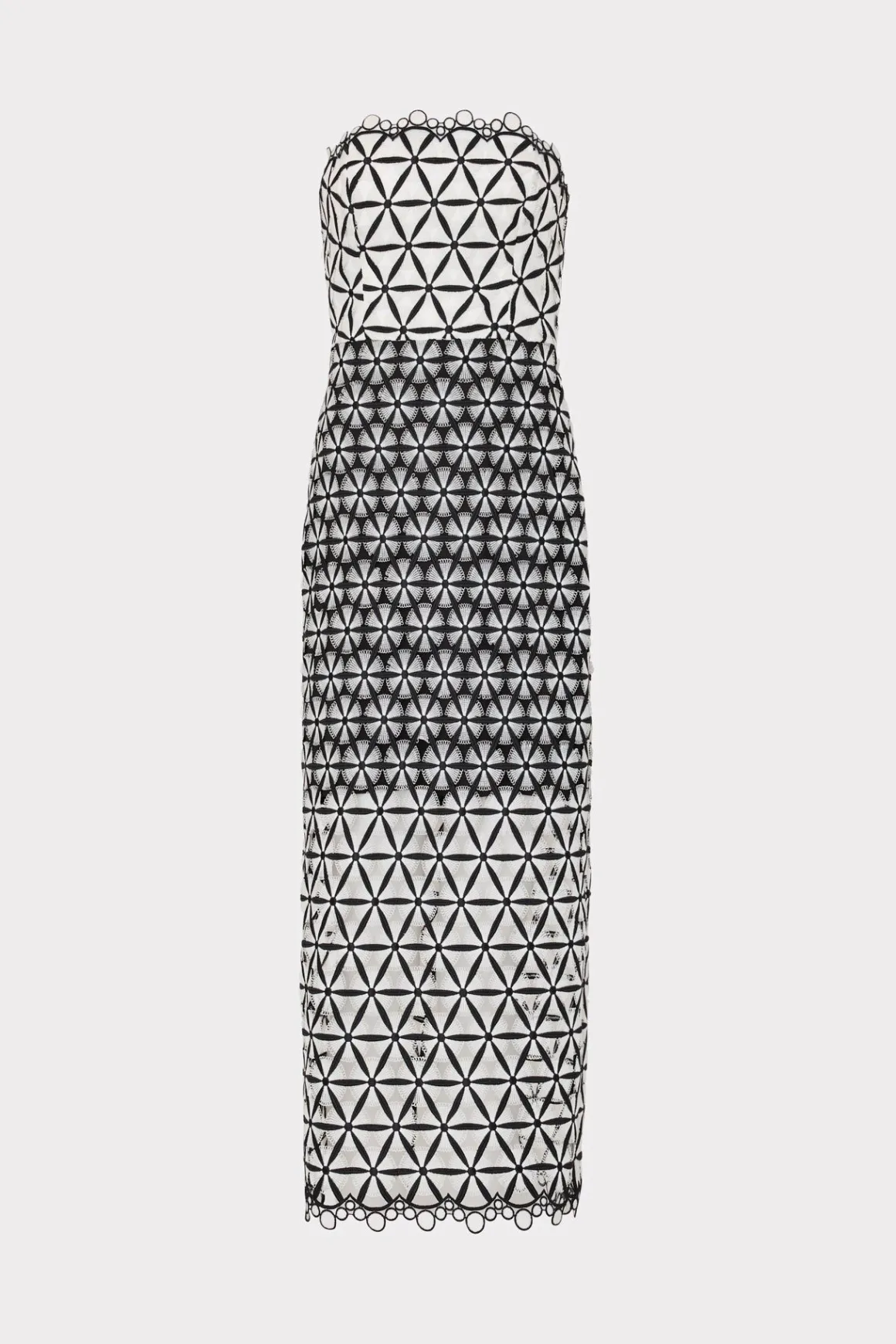 MILLY Evening Gowns-Geo Star Lace Dress Black/White
