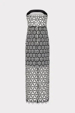MILLY Evening Gowns-Geo Star Lace Dress Black/White