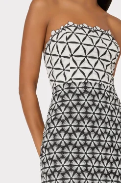 MILLY Cocktail Dresses-Geo Star Lace Dress Black/White