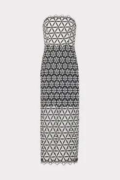 MILLY Little Black Dresses-Geo Star Lace Dress Black/White