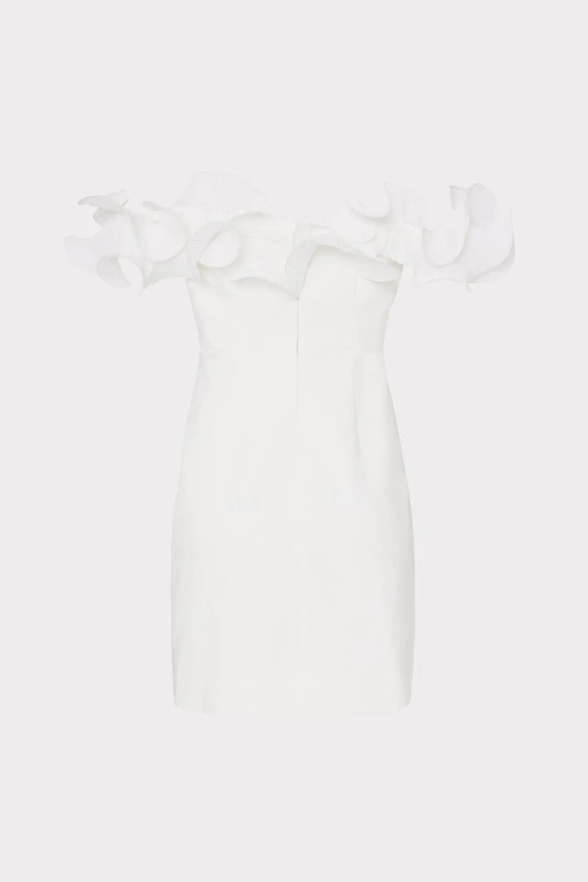 MILLY White Dresses-Gizelle Ruffle Off The Shoulder Dress Ecru