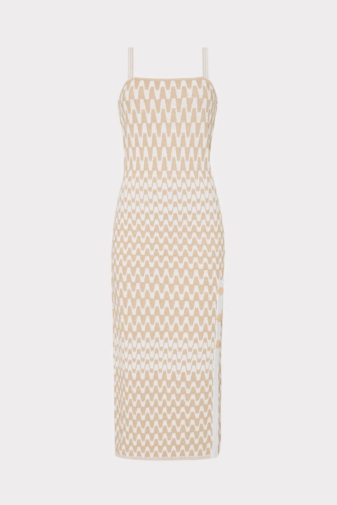 MILLY Day Dresses-Gradient Zig Zag Midi Dress Natural Multi
