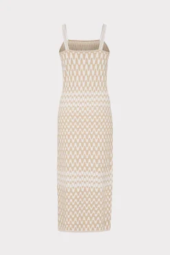 MILLY Day Dresses-Gradient Zig Zag Midi Dress Natural Multi