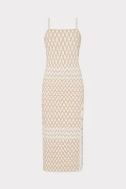 MILLY Sundresses-Gradient Zig Zag Midi Dress Natural Multi