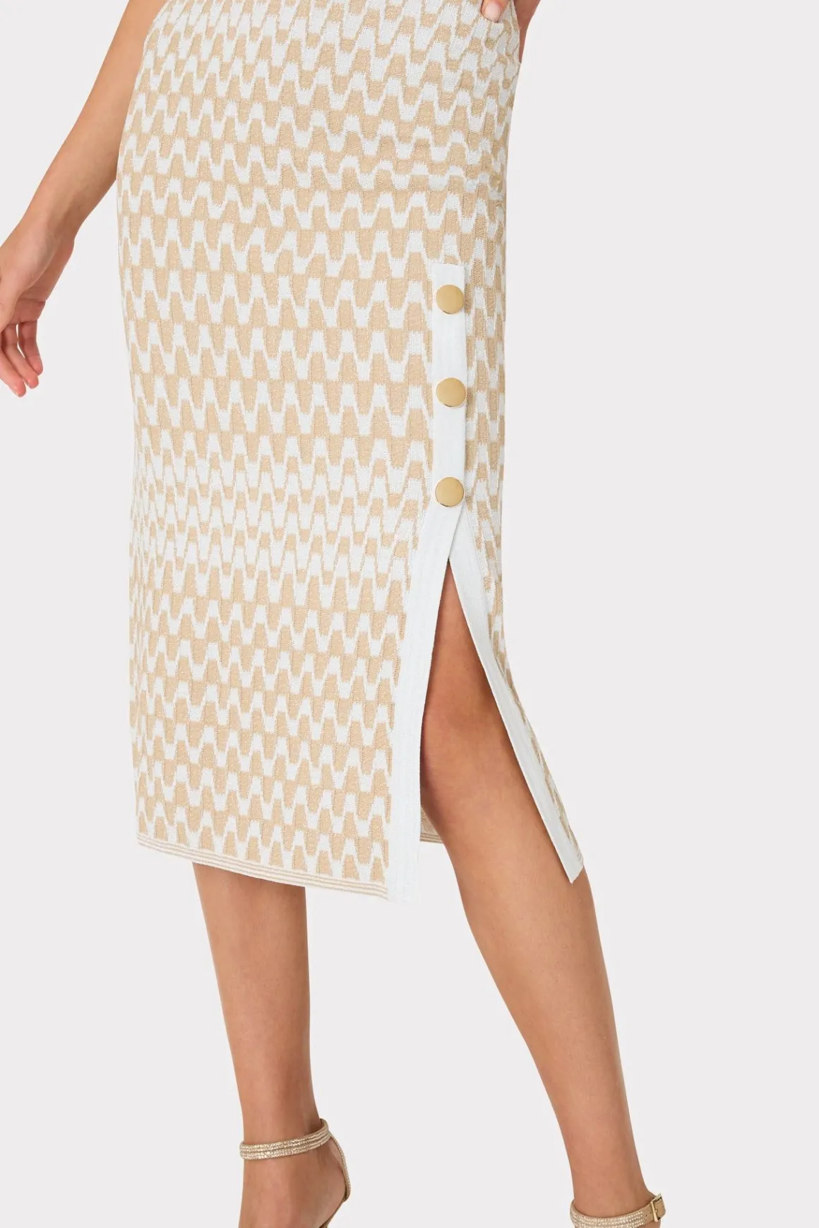 MILLY Sundresses-Gradient Zig Zag Midi Dress Natural Multi