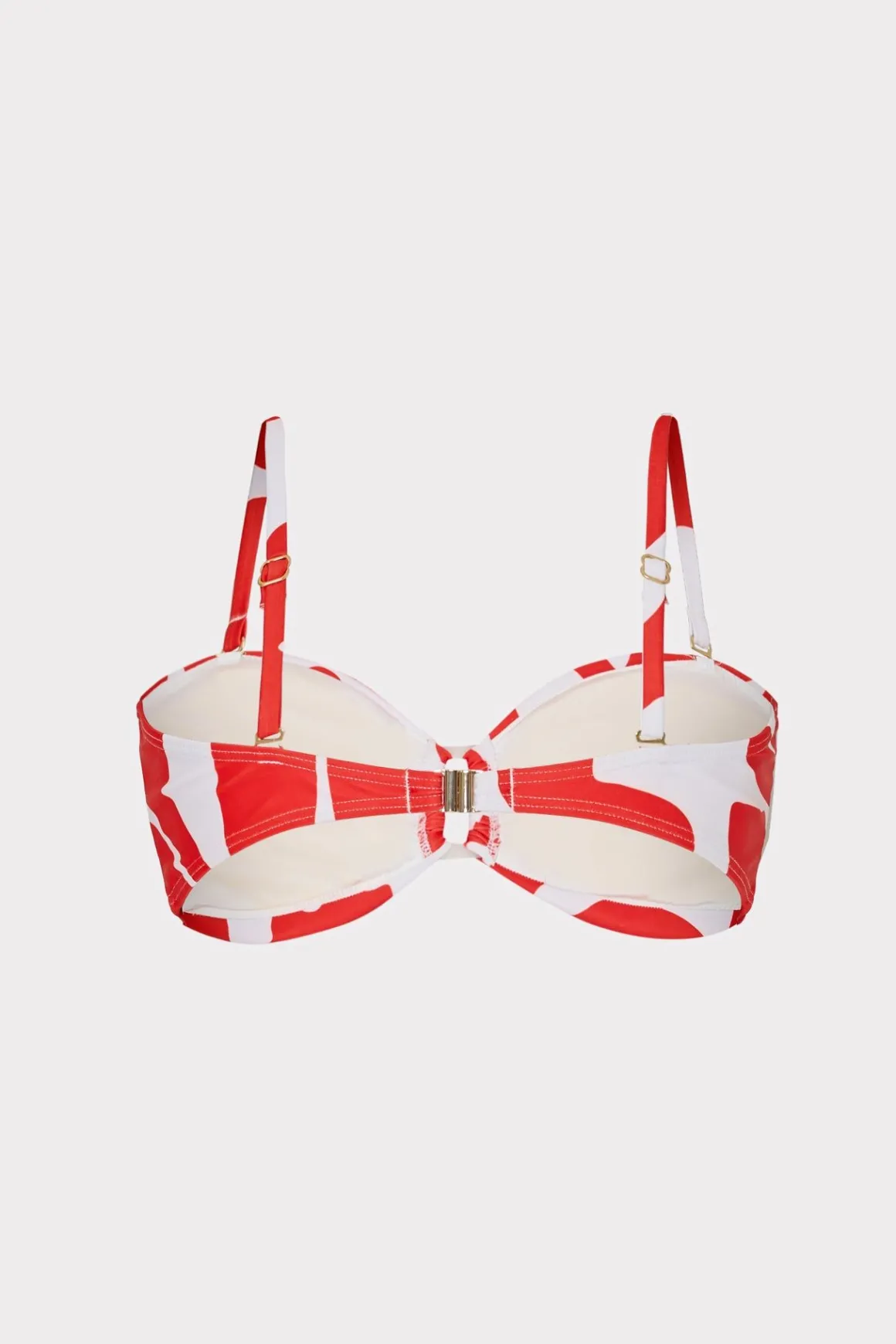 MILLY Jumpsuits & Rompers-Grand Foliage Bikini Top Red/White