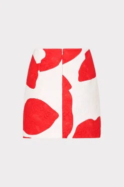 MILLY Matching Sets-Grand Foliage Modern Mini Skirt Red/White