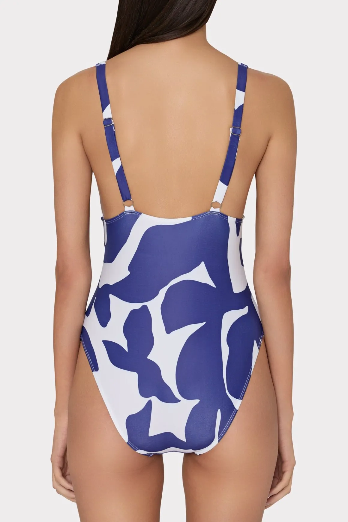 MILLY One Piece Swimsuits-Grand Foliage One Piece Navy/White