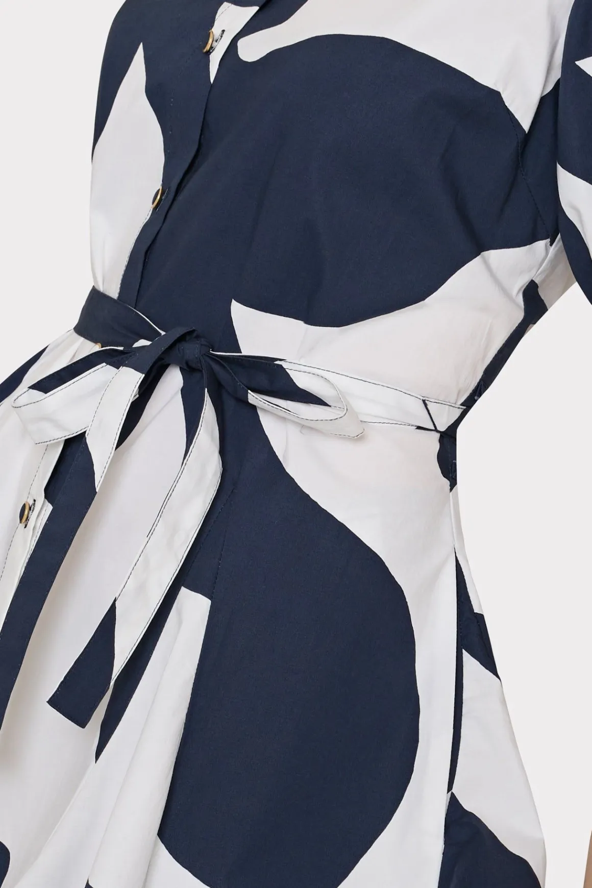 MILLY Jumpsuits & Rompers-Grand Foliage Poplin Dress Navy/White