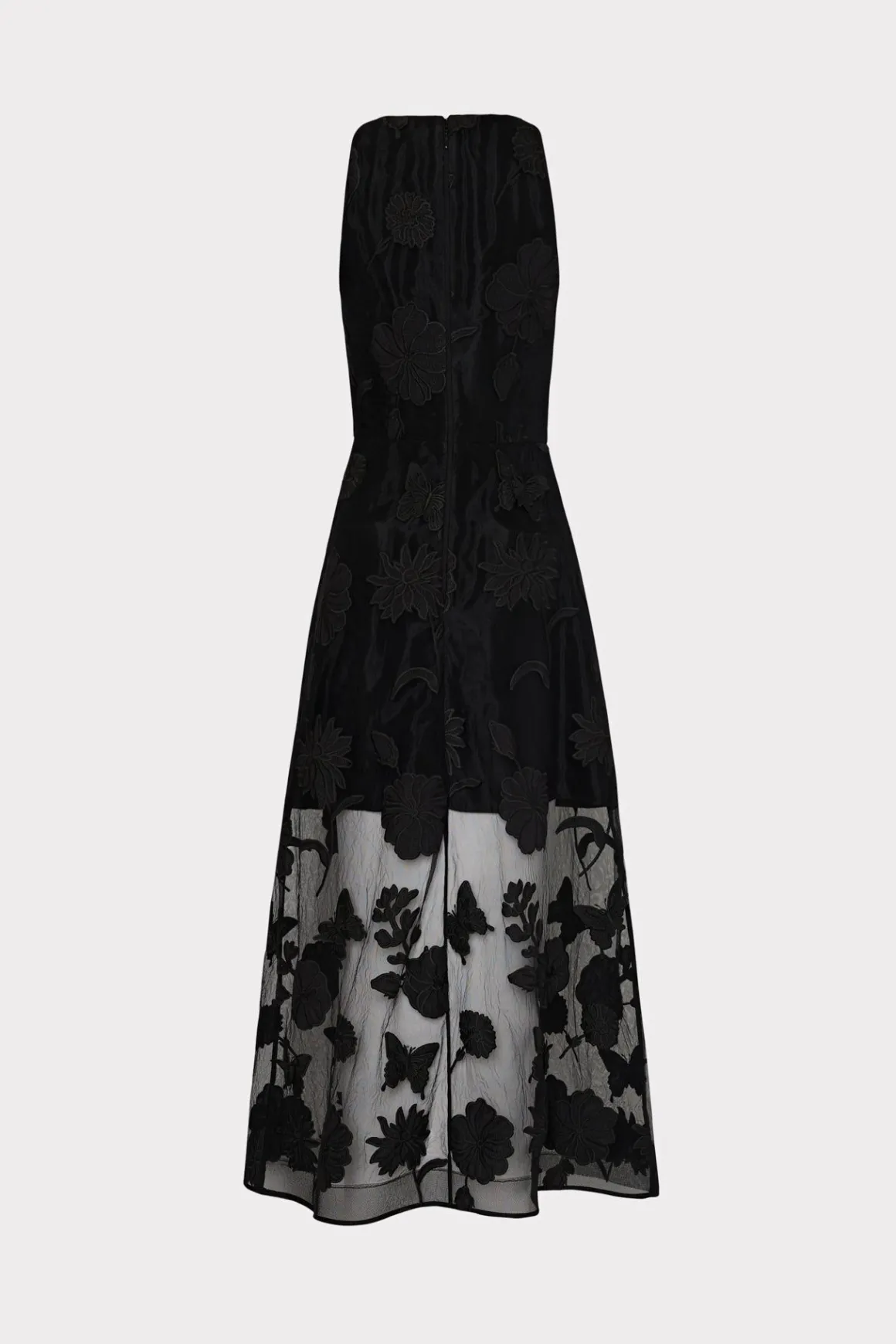 MILLY Cocktail Dresses-Hannah 3D Butterfly Embroidery Dress Black