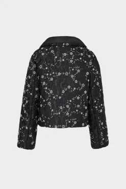 MILLY Coats & Jackets-Hayes Cropped Beaded Puffer Black