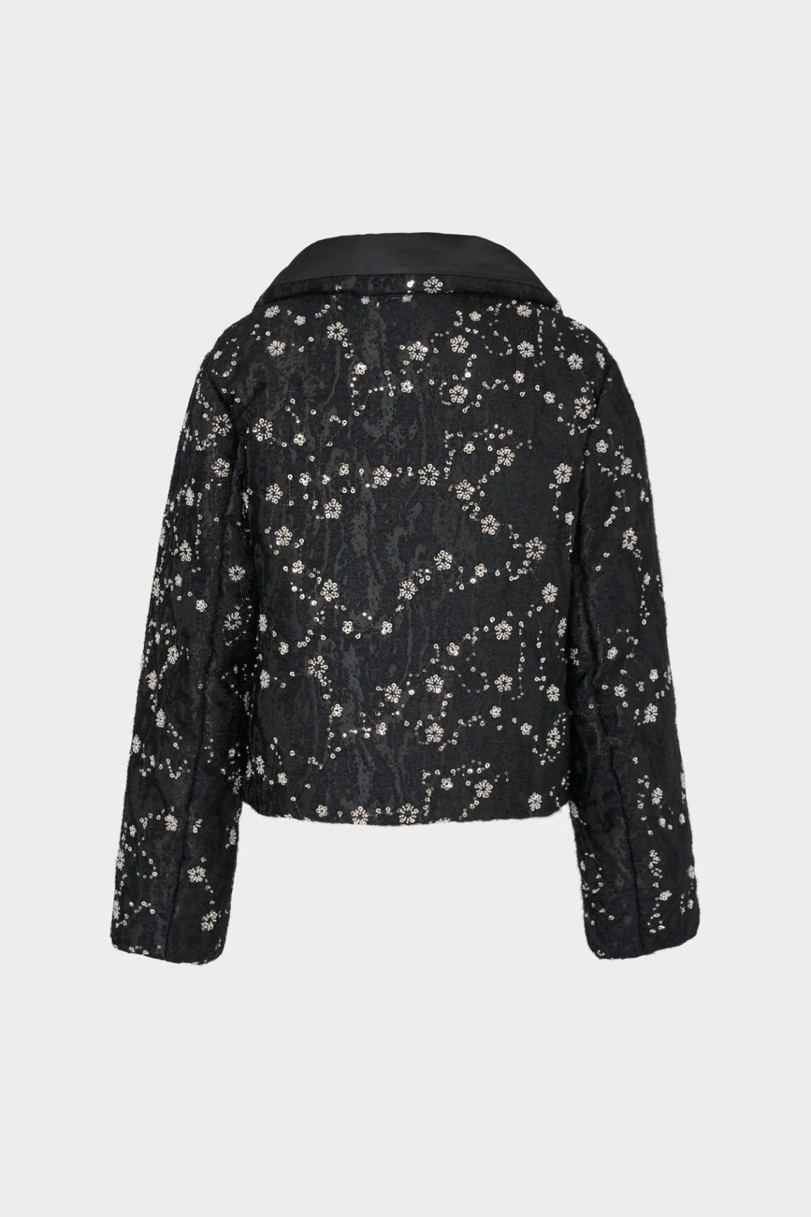 MILLY Coats & Jackets-Hayes Cropped Beaded Puffer Black