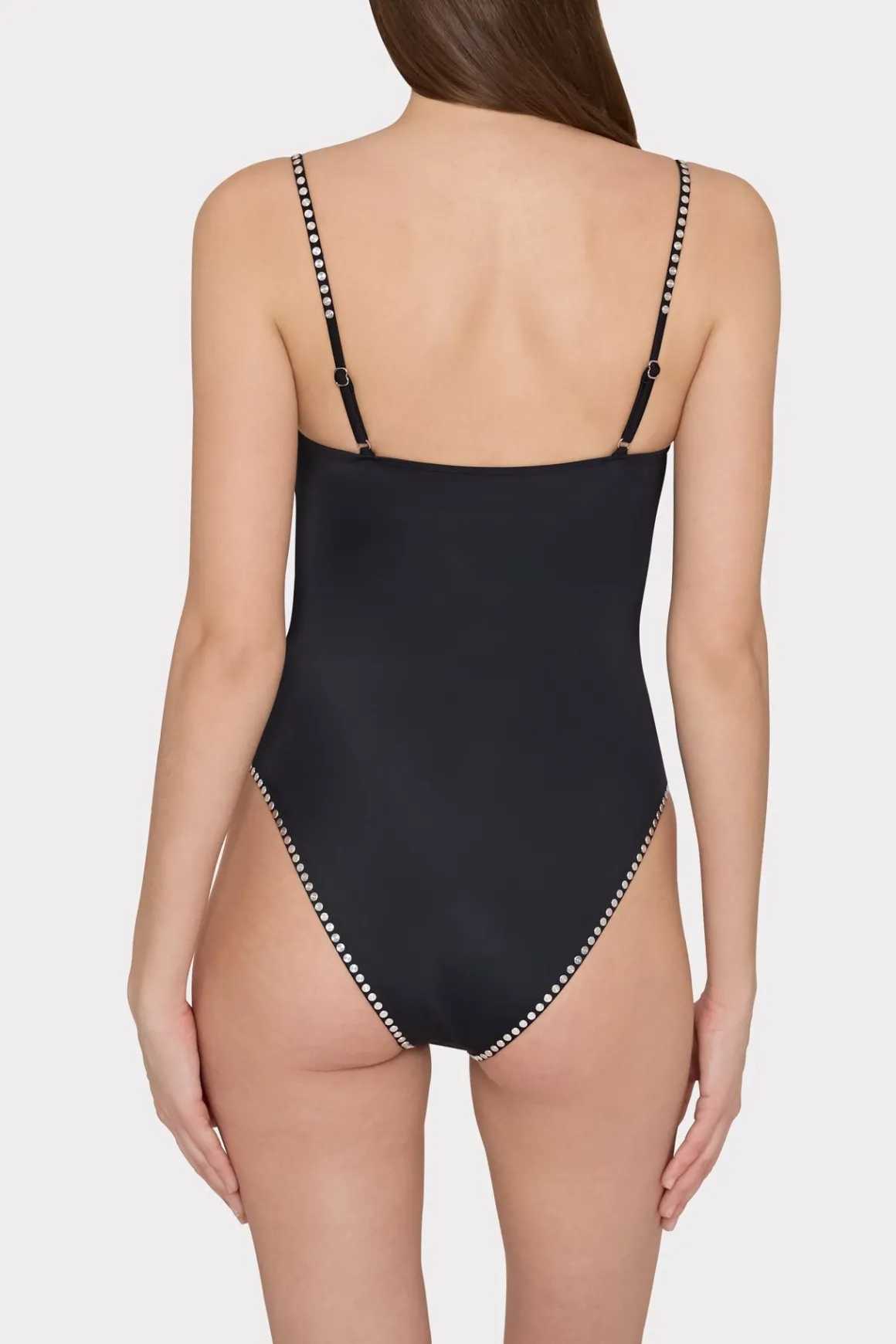 MILLY Jumpsuits & Rompers-Heat Set Embellishment Underwire One Piece Black