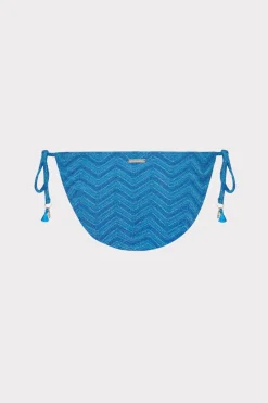 MILLY Jumpsuits & Rompers-Jacquard String Bikini Bottom Blue Multi