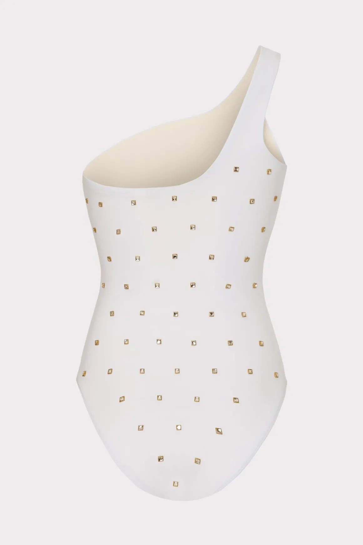 MILLY Jumpsuits & Rompers-Joni Diamond Heat Set One Shoulder One Piece White