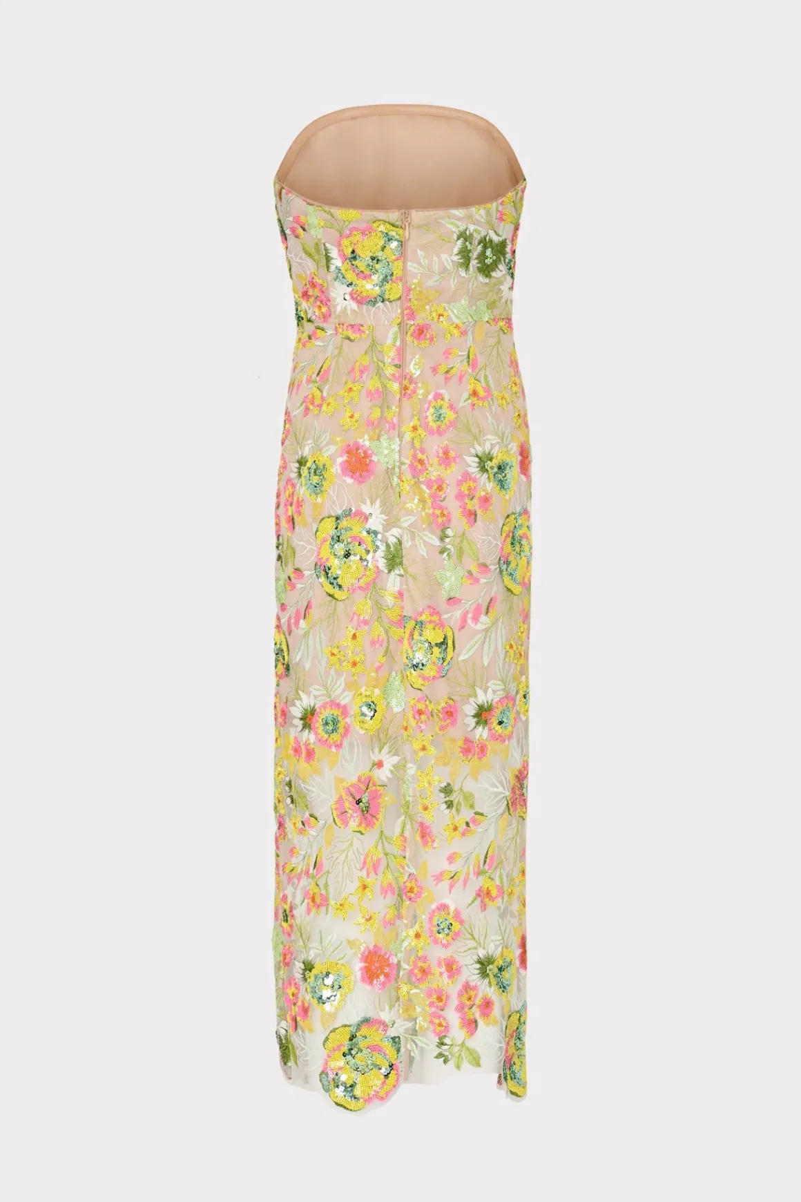 MILLY Cocktail Dresses-Kait Botanical Petals Sequins Dress Green Multi
