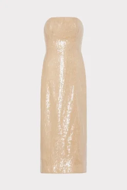 MILLY Jumpsuits & Rompers-Kait Sequin Dress Gold