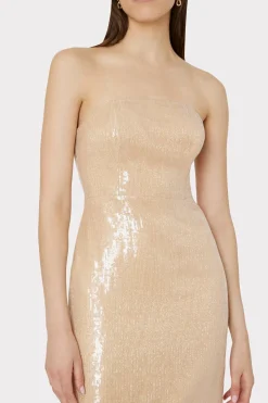 MILLY Jumpsuits & Rompers-Kait Sequin Dress Gold