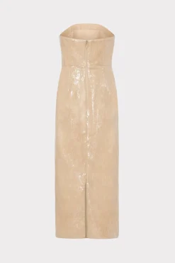 MILLY Jumpsuits & Rompers-Kait Sequin Dress Gold