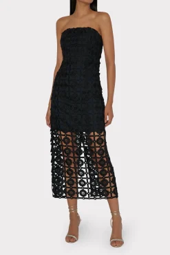 MILLY Little Black Dresses-Kait Tile Lace Dress Black