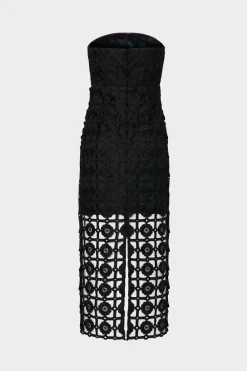MILLY Little Black Dresses-Kait Tile Lace Dress Black