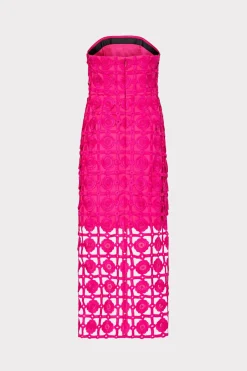 MILLY Day Dresses-Kait Tile Lace Dress Milly Pink