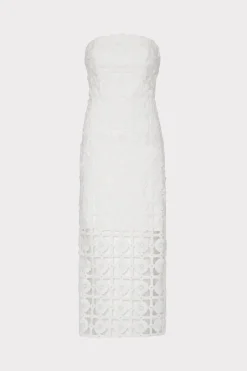 MILLY Cocktail Dresses-Kait Tile Lace Dress White